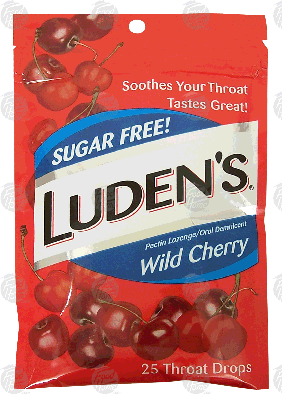 Luden's  sugar free, pectin lozenge/oral demulcent, wild cherry throat drops Full-Size Picture